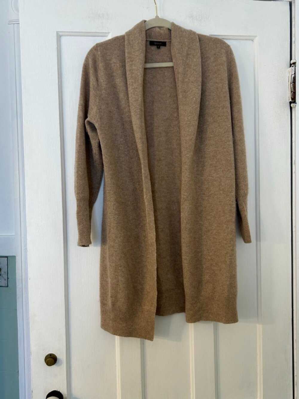 Quince 100% Cashmere Duster Cardigan | Size S | Camel